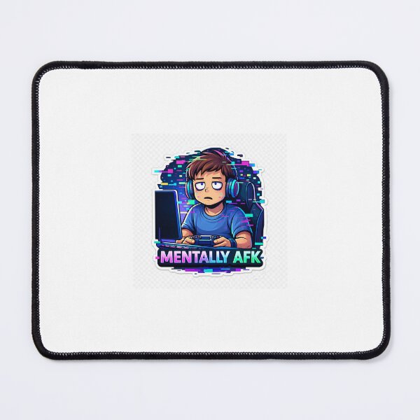 Item preview, Mentally AFK Funny Gamer Sticker | Glitch Gaming Meme Cartoon Design designed and sold by NexArtify.