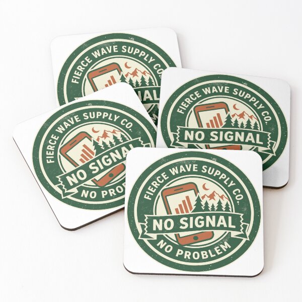 Item preview, No Signal No Problem Vintage Camping Badge – Outdoor Adventure Sticker, Off Grid Shirt, Camper Gift designed and sold by Fierce Wave Supply Co..