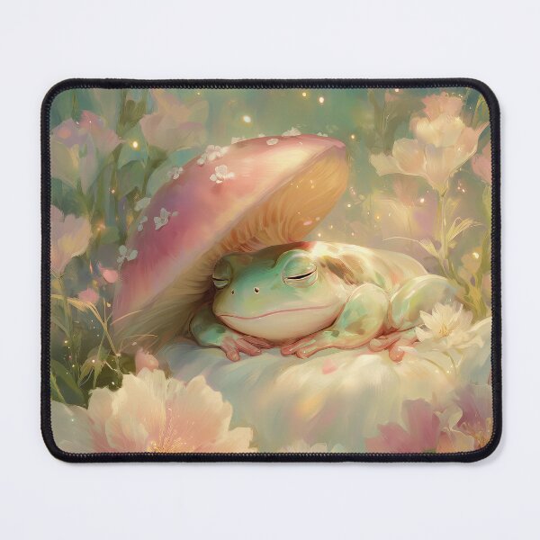 Item preview, Sweet Dreams Little Frog, Cottagecore Sleeping Frog in an Enchanted Garden designed and sold by Nyx Creates.
