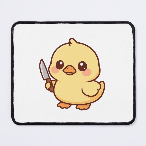 Item preview, Cute Kawaii Duck Holding Knife designed and sold by Snacky Paws.