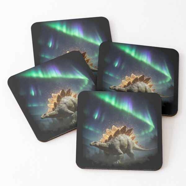 Item preview, Stegosaurus Glowing Fiery Aurora Dinosaur Fantasy Art designed and sold by Syrupulse.