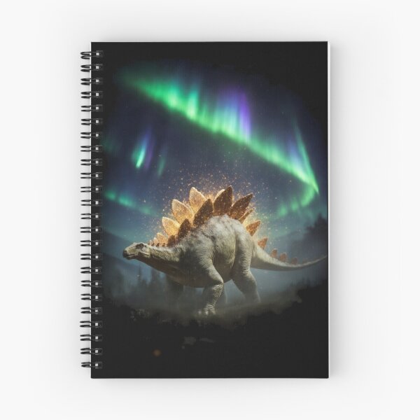 Item preview, Stegosaurus Glowing Fiery Aurora Dinosaur Fantasy Art designed and sold by Syrupulse.