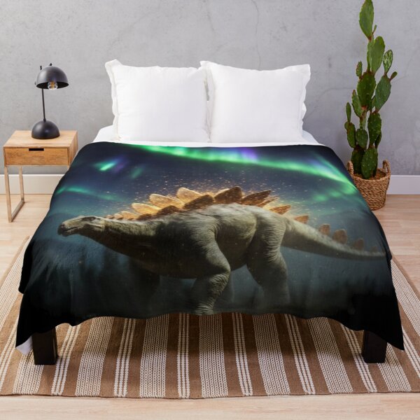 Item preview, Stegosaurus Glowing Fiery Aurora Dinosaur Fantasy Art designed and sold by Syrupulse.