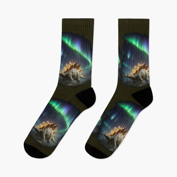 Item preview, Stegosaurus Glowing Fiery Aurora Dinosaur Fantasy Art designed and sold by Syrupulse.