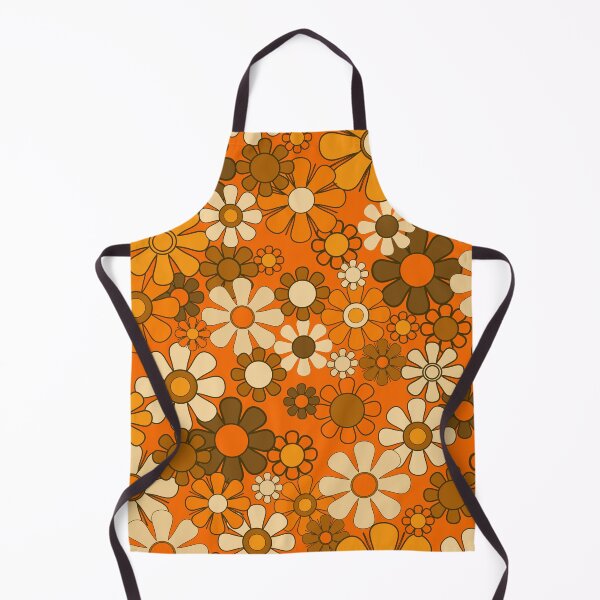 Item preview, 70s Retro Floral Pattern Groovy Garden Flowers in Orange and Brown designed and sold by kierkegaard.