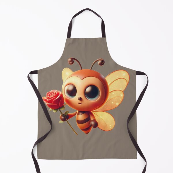 Item preview, Cute Bee Holding a Rose – Adorable Kawaii Bee Illustration designed and sold by AbeiiStore.