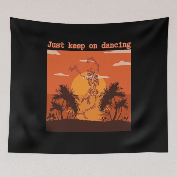 Item preview, 'Just Keep On Dancing' - Motivational Vintage Summer Skeleton designed and sold by AtushaSpark.
