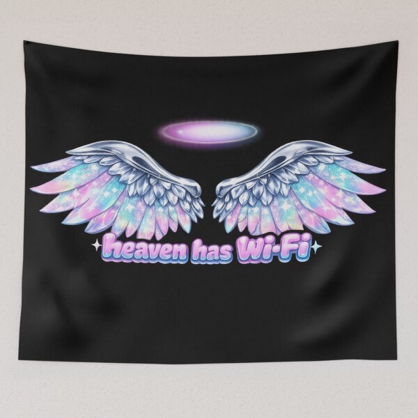 Item preview, Heaven Has Wi-Fi Cyber Angel Wings Y2K  designed and sold by jgvisualarts.
