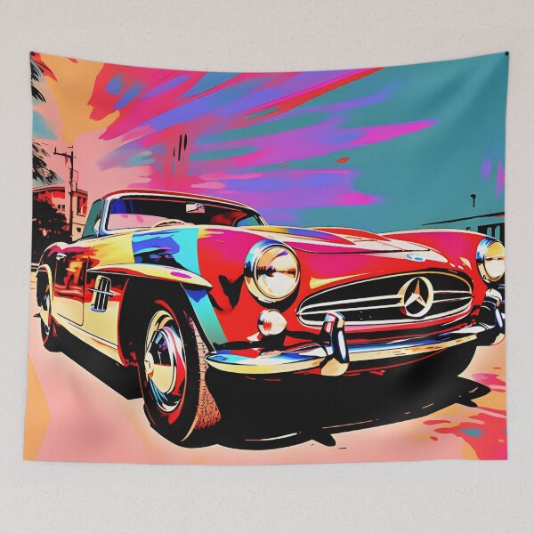 Item preview, Red Vintage Car Pop Art – Classic Automotive Design designed and sold by ArtFireGallery.