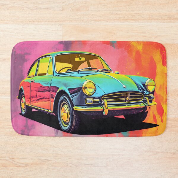 Item preview, Colorful Blue Vintage Car – Pop Art Automotive Design designed and sold by ArtFireGallery.