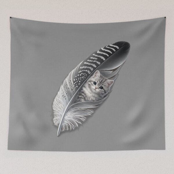 Item preview, Portrait of a cat in feathers designed and sold by Natart1004.