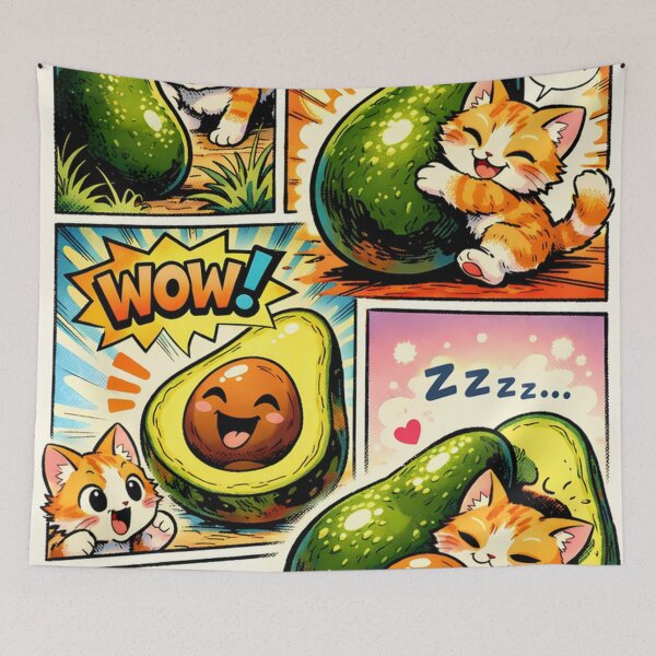 Item preview, Comic Adventure: Kitten & Avocado Story designed and sold by aminz4.