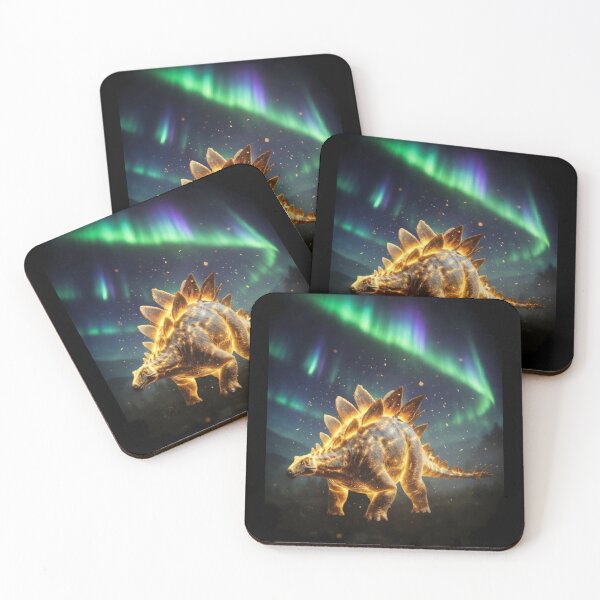 Item preview, Glowing Stegosaurus Under Aurora Borealis Northern Lights Dinosaur designed and sold by Syrupulse.