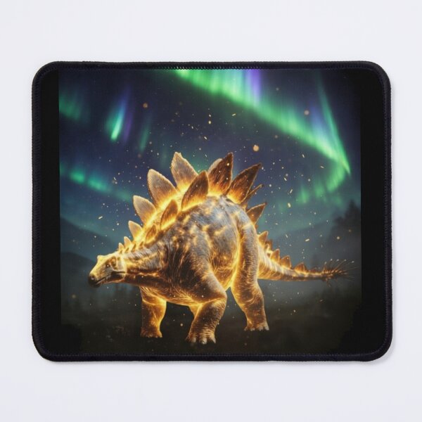Item preview, Glowing Stegosaurus Under Aurora Borealis Northern Lights Dinosaur designed and sold by Syrupulse.