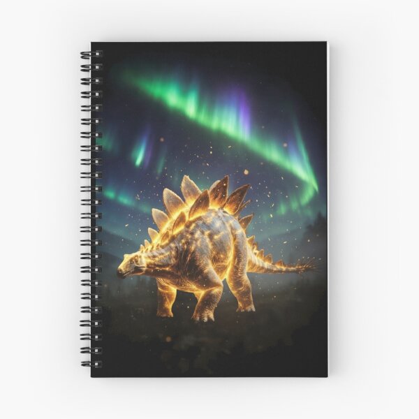 Item preview, Glowing Stegosaurus Under Aurora Borealis Northern Lights Dinosaur designed and sold by Syrupulse.