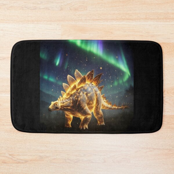 Item preview, Glowing Stegosaurus Under Aurora Borealis Northern Lights Dinosaur designed and sold by Syrupulse.