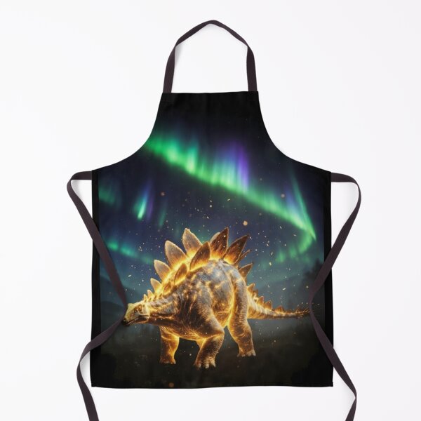 Item preview, Glowing Stegosaurus Under Aurora Borealis Northern Lights Dinosaur designed and sold by Syrupulse.