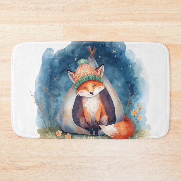 Item preview, Cute Watercolor Fox Camping Under Starry Night designed and sold by Calm.Mind_Studio .