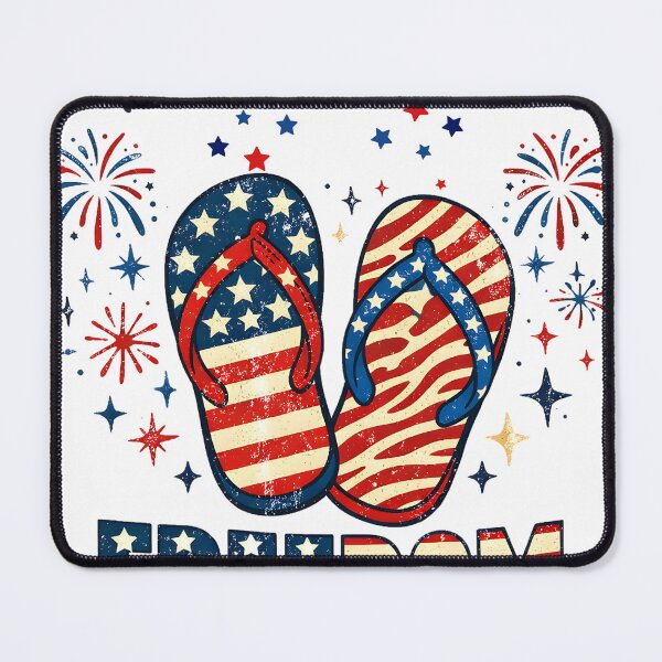 Item preview, Flip Flops Fireworks Freedom – Retro Patriotic 4th of July American Summer Tee designed and sold by MKCREAS.