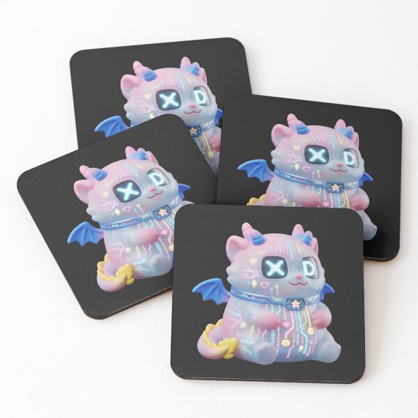 Item preview, Cyber Cat Dragon XD - Neon Gaming Aesthetics designed and sold by SlawOnly.