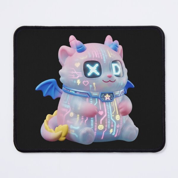 Item preview, Cyber Cat Dragon XD - Neon Gaming Aesthetics designed and sold by SlawOnly.