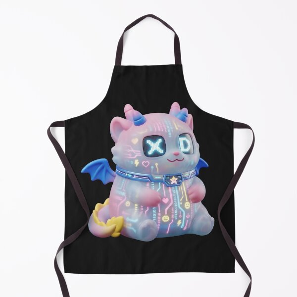 Item preview, Cyber Cat Dragon XD - Neon Gaming Aesthetics designed and sold by SlawOnly.