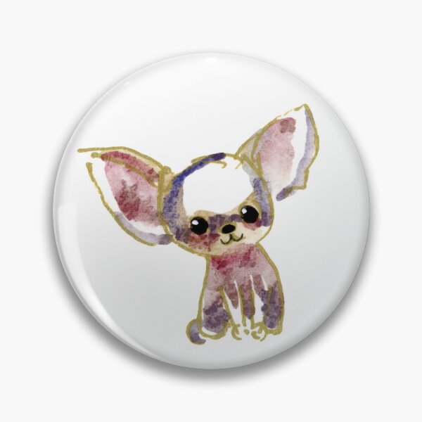 Item preview, Watercolor of a small chihuahua sitting with its head tilted designed and sold by Chihuahuapaintr.