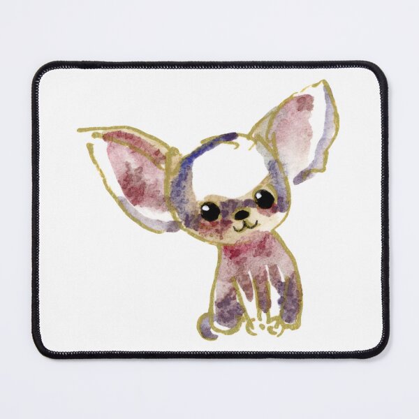 Item preview, Watercolor of a small chihuahua sitting with its head tilted designed and sold by Chihuahuapaintr.