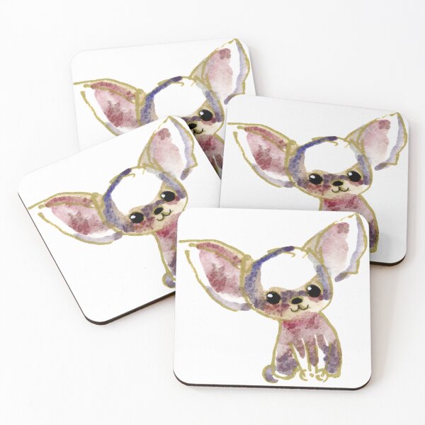 Item preview, Watercolor of a small chihuahua sitting with its head tilted designed and sold by Chihuahuapaintr.