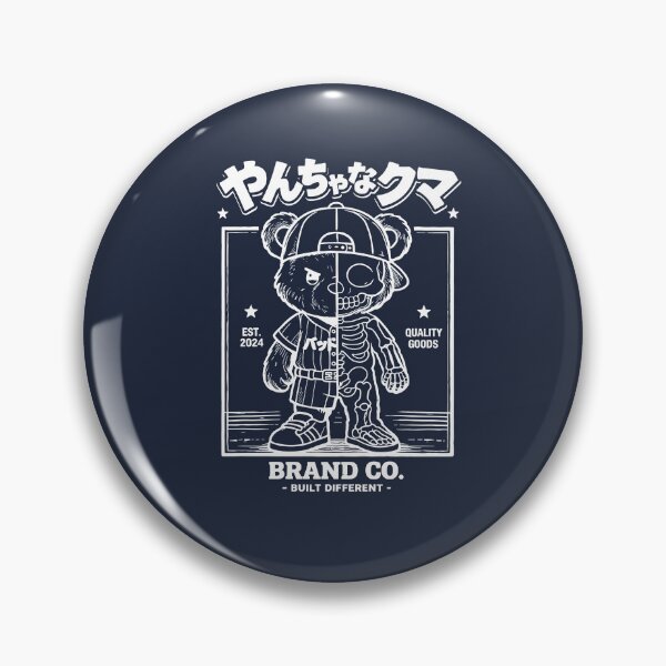 Item preview, 31 Cute Chibi Bear Skull  Batter Tee Kawaii Yancha na Kuma Mischievous Bear (Black and White)  designed and sold by KUMAINK.