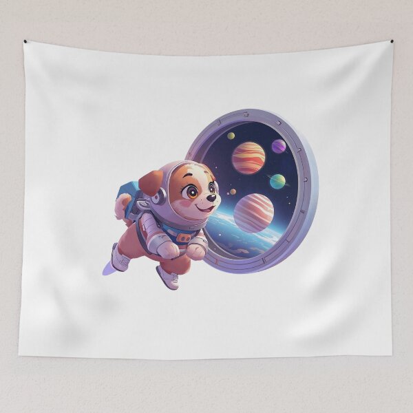 Item preview, Cute Astronaut Dog Looking at Planets designed and sold by Calm.Mind_Studio .