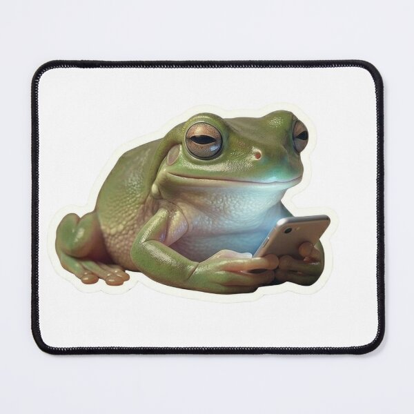 Item preview, Doomscrolling - Funny Frog on Phone Social Media Meme designed and sold by Arts Paradise.