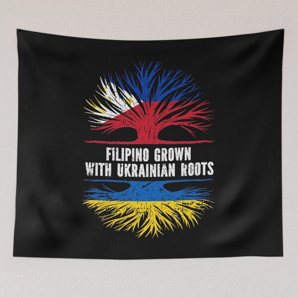 Item preview, FIlipino Grown with Ukrainian Roots Flag designed and sold by CosmoKitsch.