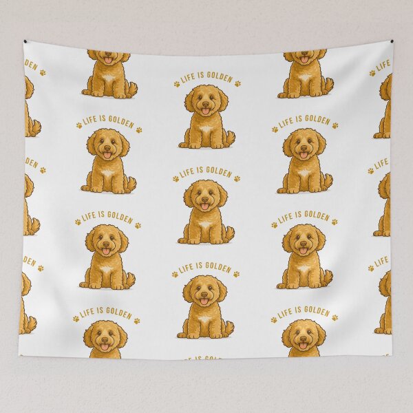Item preview, Goldendoodle Cute Line Art Design Life Is Golden designed and sold by PeriwinkleStone.