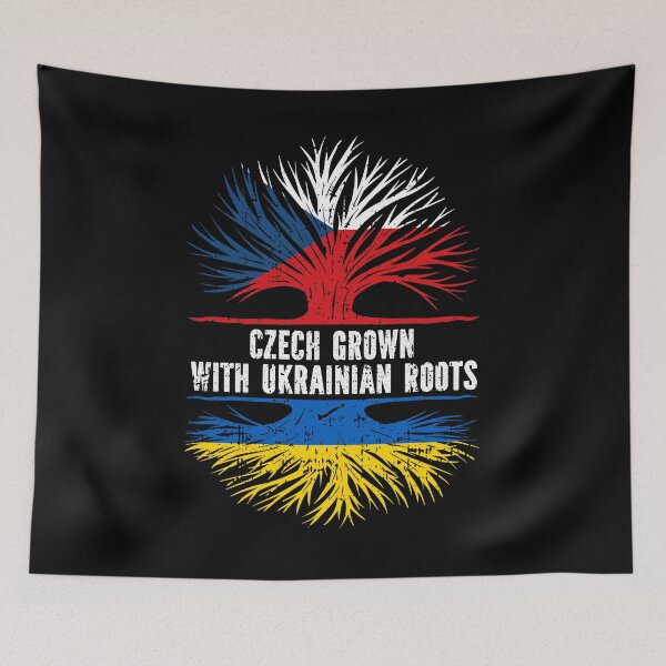 Item preview, Czech Grown with Ukrainian Roots Flag designed and sold by CosmoKitsch.