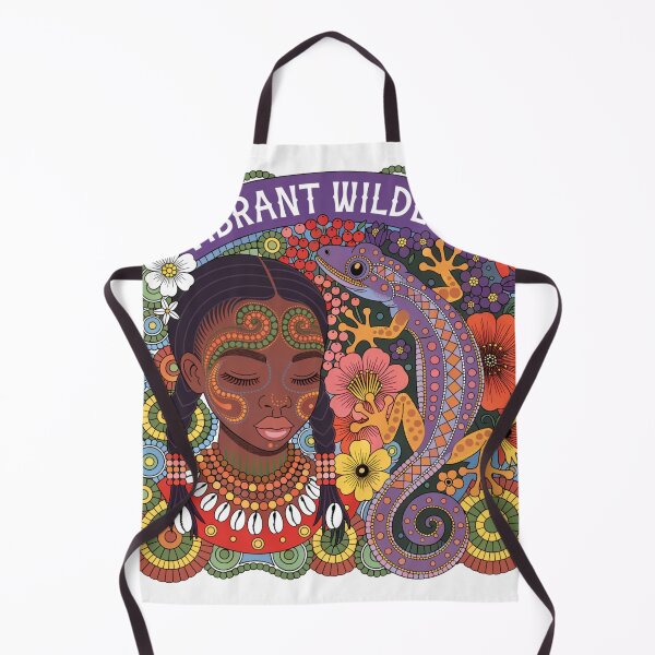 Item preview, girl with a lizard in the style of aboriginal art designed and sold by Stellar Geometry.