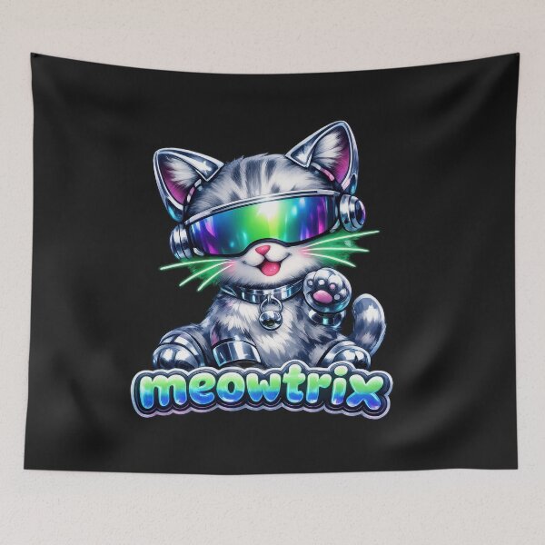 Item preview, Meowtrix Cyber Cat Y2K  designed and sold by jgvisualarts.