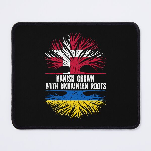 Item preview, Danish Grown with Ukrainian Roots Flag designed and sold by CosmoKitsch.