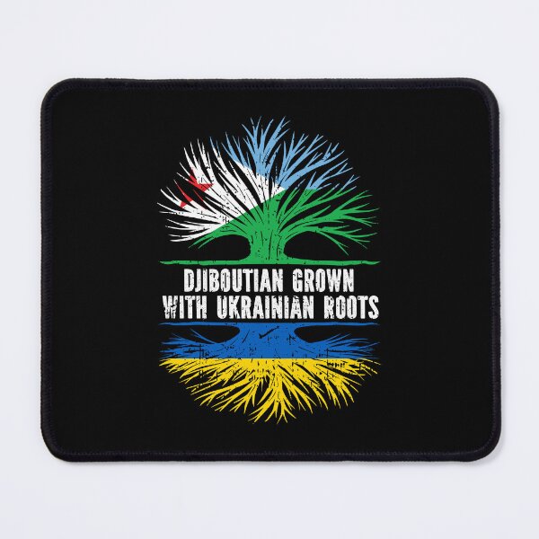 Item preview, Djiboutian Grown with Ukrainian Roots Flag designed and sold by CosmoKitsch.
