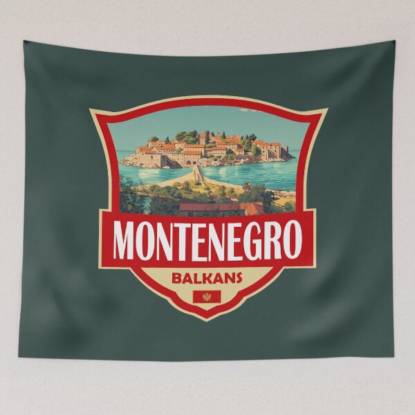 Item preview, Montenegro Illustration Retro Badge designed and sold by KrisSidDesigns.