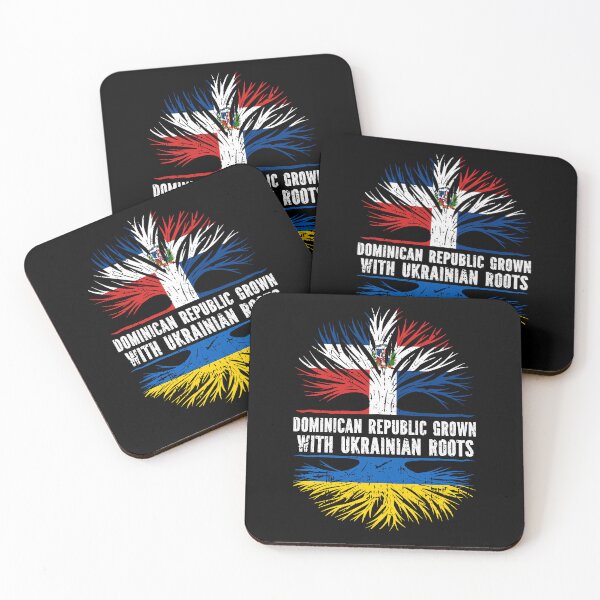 Item preview, Dominican Republic Grown with Ukrainian Roots Flag designed and sold by CosmoKitsch.