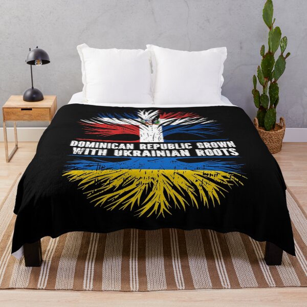 Item preview, Dominican Republic Grown with Ukrainian Roots Flag designed and sold by CosmoKitsch.