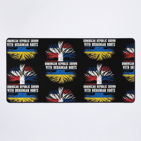 Item preview, Dominican Republic Grown with Ukrainian Roots Flag designed and sold by CosmoKitsch.