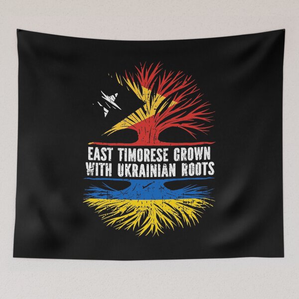 Item preview, East Timorese Grown with Ukrainian Roots Flag designed and sold by CosmoKitsch.