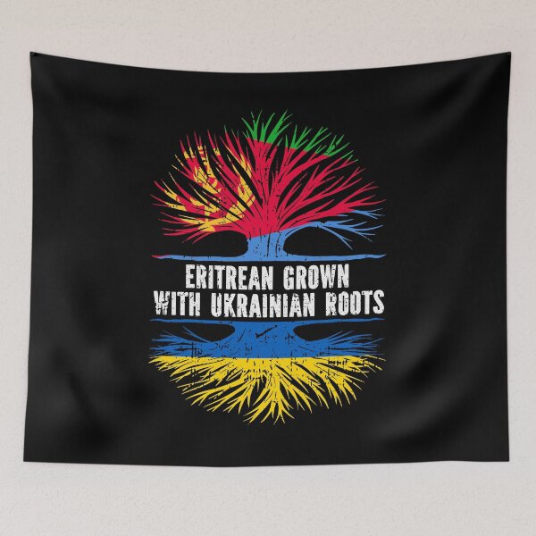 Item preview, Eritrean Grown with Ukrainian Roots Flag designed and sold by CosmoKitsch.