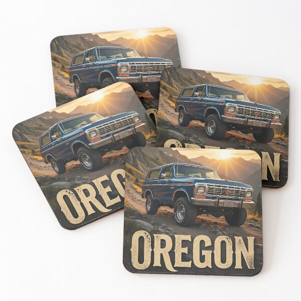 Item preview, Oregon Beaver State Offroad Truck Mountain Poster Print designed and sold by BorgSpareParts.