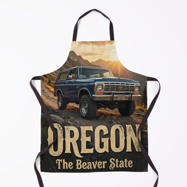 Item preview, Oregon Beaver State Offroad Truck Mountain Poster Print designed and sold by BorgSpareParts.