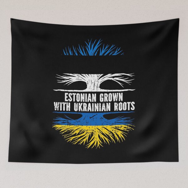 Item preview, Estonian Grown with Ukrainian Roots Flag designed and sold by CosmoKitsch.