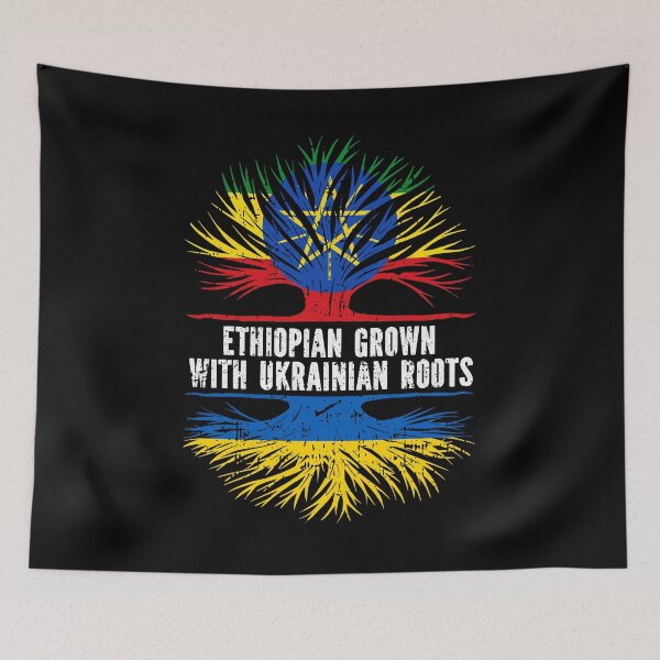 Item preview, Ethiopian Grown with Ukrainian Roots Flag designed and sold by CosmoKitsch.