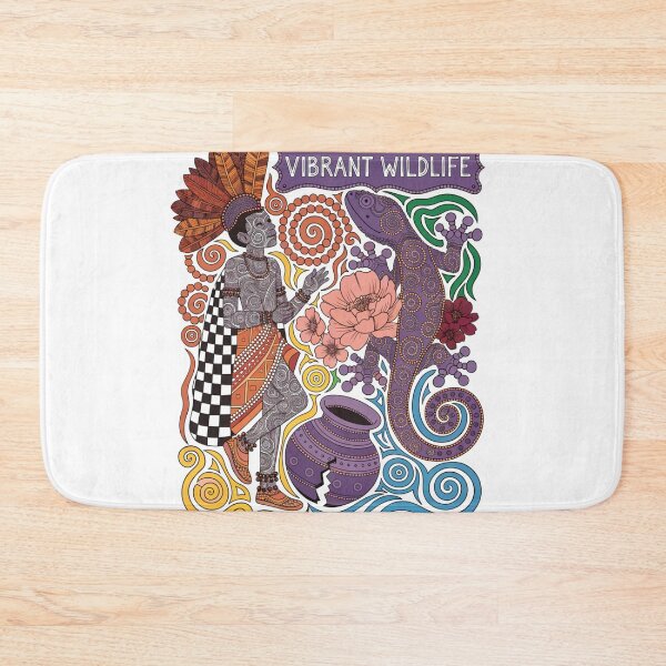 Item preview, boy with a lizard in the style of aboriginal art designed and sold by Stellar Geometry.